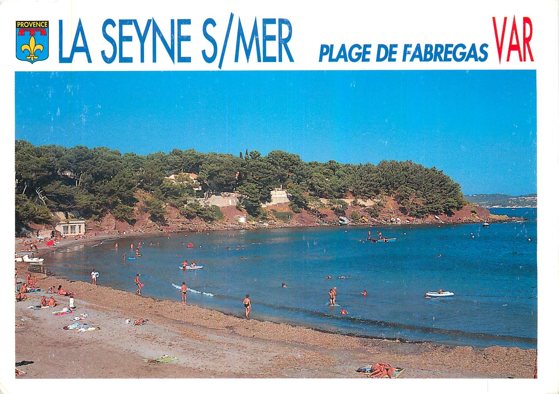 CPM Au Soleil de la Cote d'Azur La Seyne sur Mer Var La plage de Fabregas 