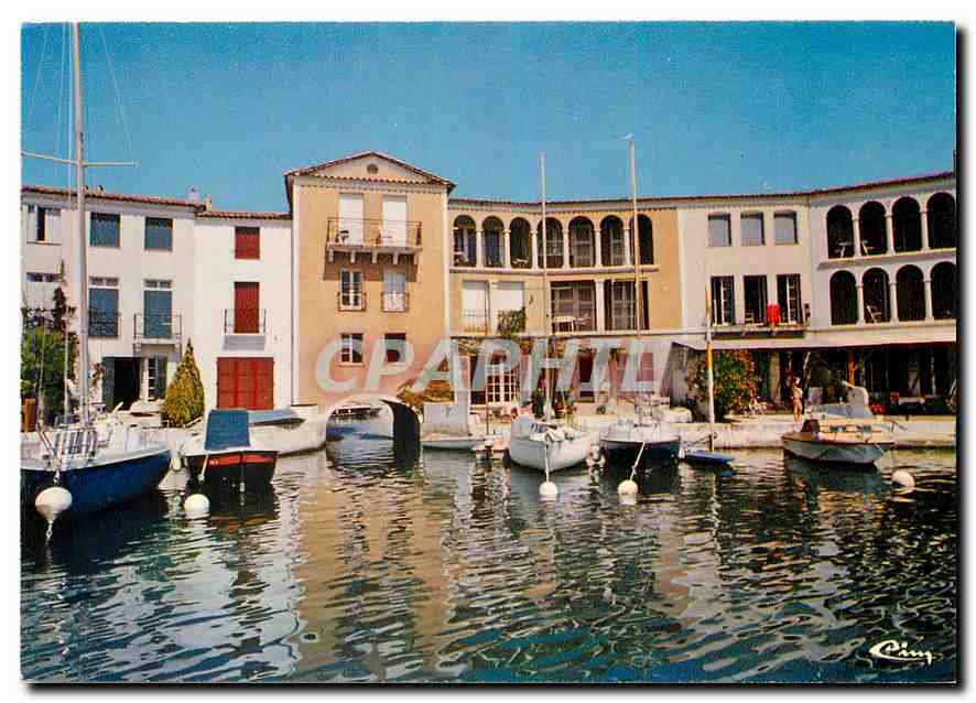 CPM Port Grimaud Var Cite lacustre realisee Etige et Manera S A 