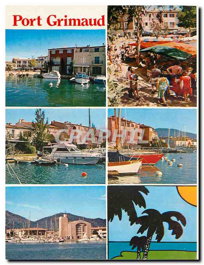 CPM Port Grimaud Var Cite lacustre realisee Etige et Manera S A 