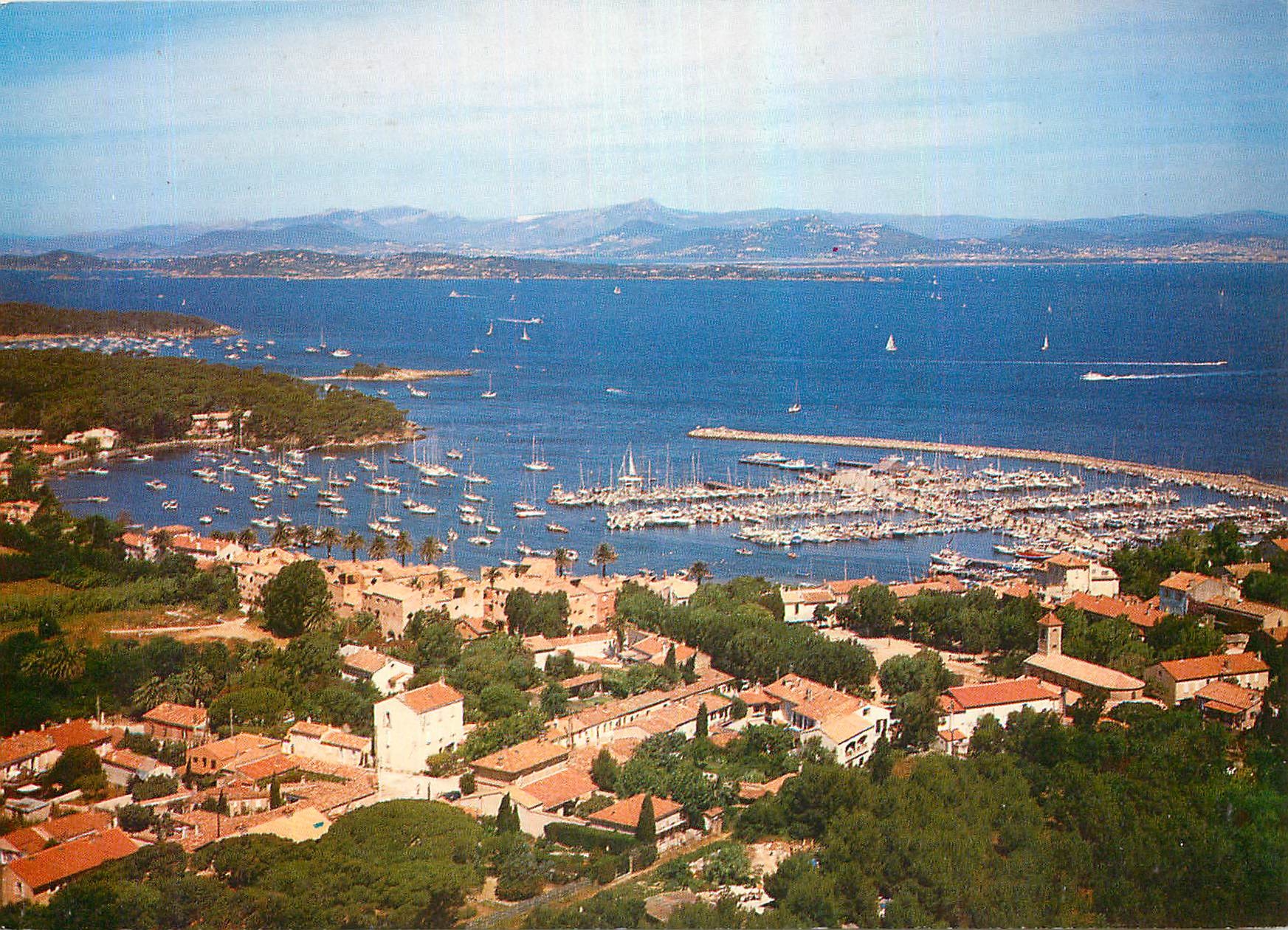 CPM Porquerolles Var Le Port Vue aerienne 
