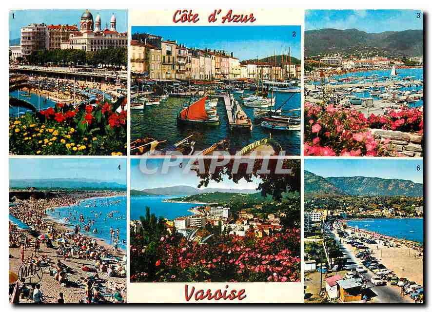 CPM La Cote d'Azur Varoise St Raphael St Tropez Calvaire sur Mer St Aygulf Ste Maxime sur Mer Le Lav