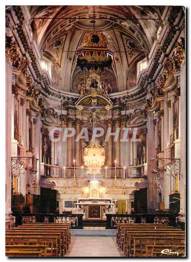 CPM Sospel Alpes Mar Interieur de l'eglise St Michel 
