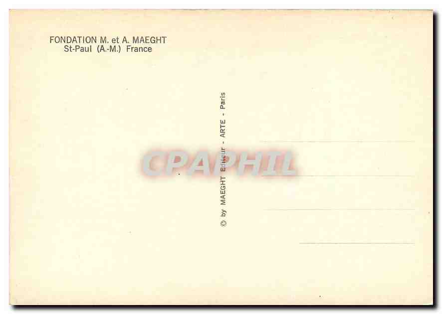CPM Fondation M et A Maeght St Paul A M France  — Verso