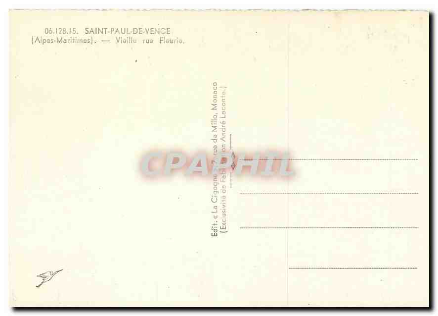 CPA Saint Paul de Vence Alpes Maritimes Vieille rue Fleurie  — Verso