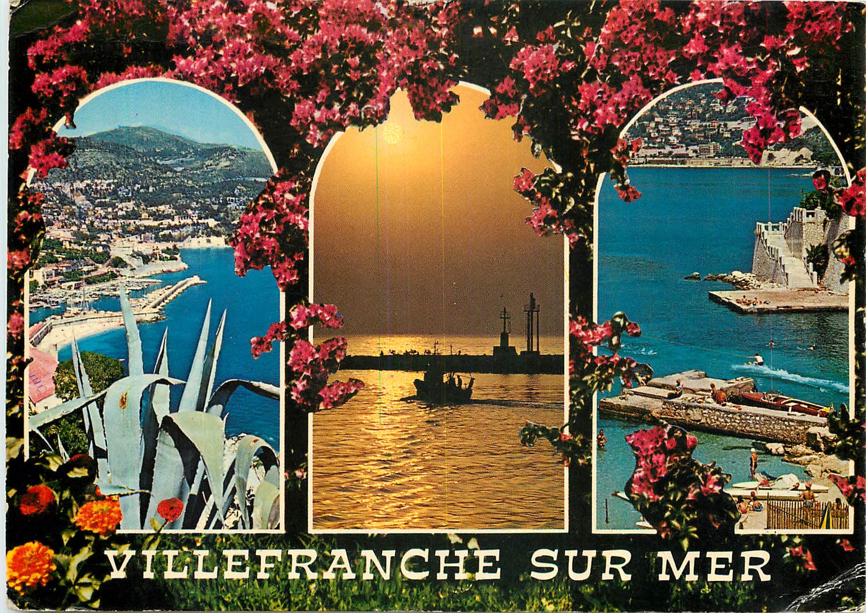 CPM Villefranche sur Mer Le port Coucher du Soleil La plage 