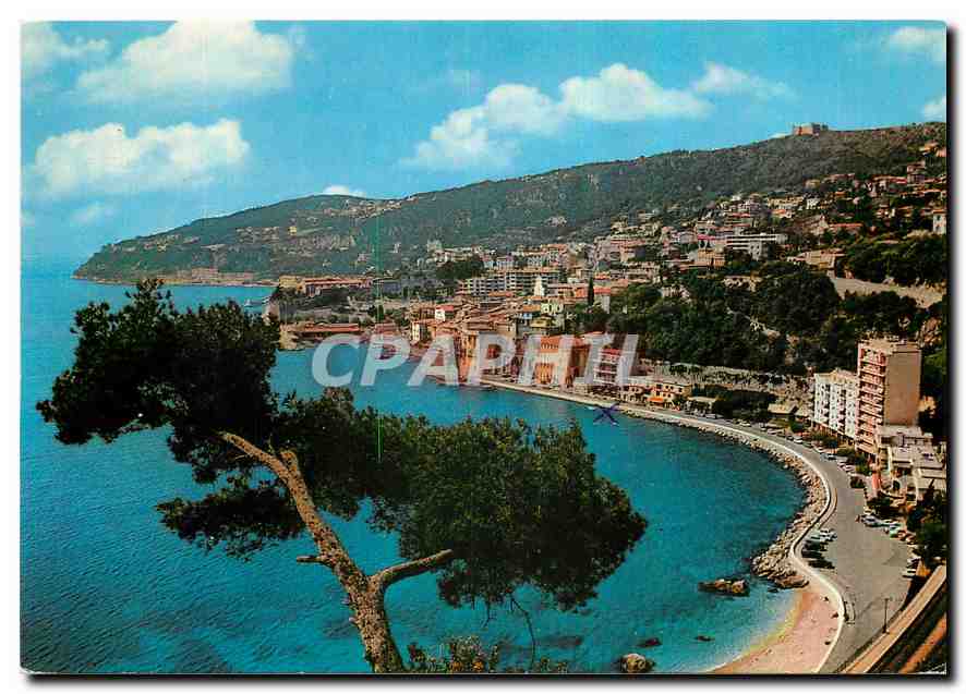 CPM Cote d'Azur Villefranche Mer La Promenade le petit port au fond le Mont Boron 