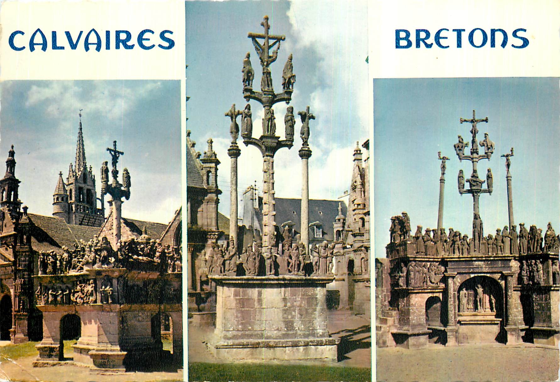 CPM La Bretagne en Couleurs Les Grands Calvaires Guimiliau Saint Thegonnec et Plougastel Daoulas 