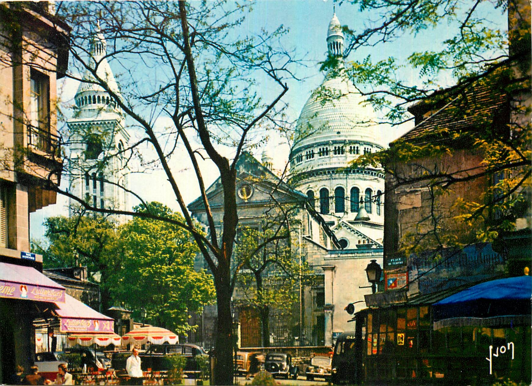 CPM Couleurs et Lumiere de France Paris La Basilique du Sacre Coeur et la Place du Tertre 