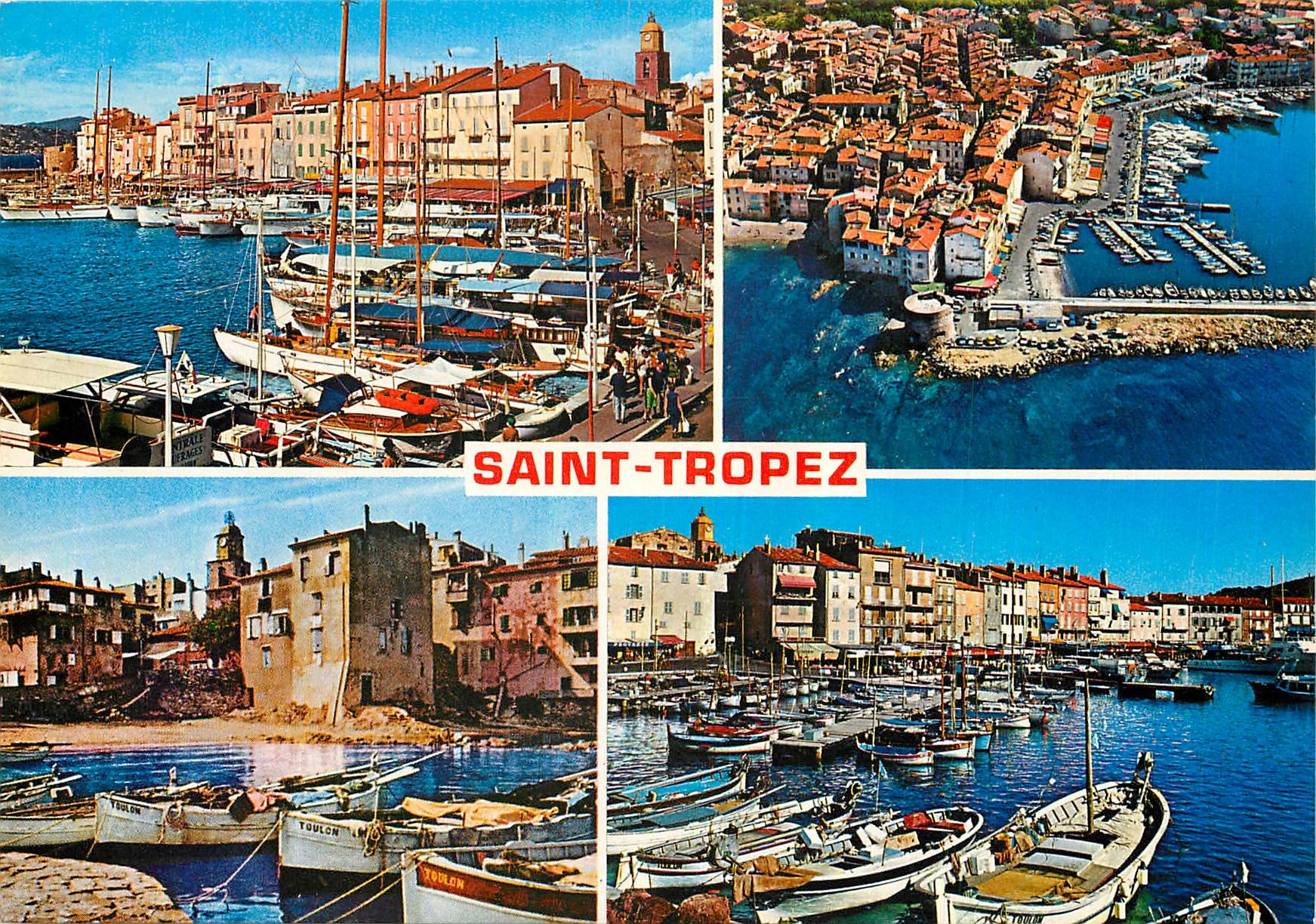 CPM La Cote d'Azur Varoise Saint Tropez Var le port vue generale aerienne la Pouncho le port et les 