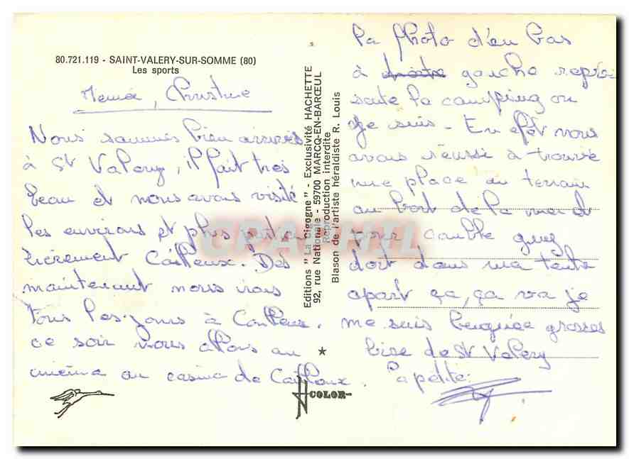 CPM Saint Valery sur Somme Les sports  — Back