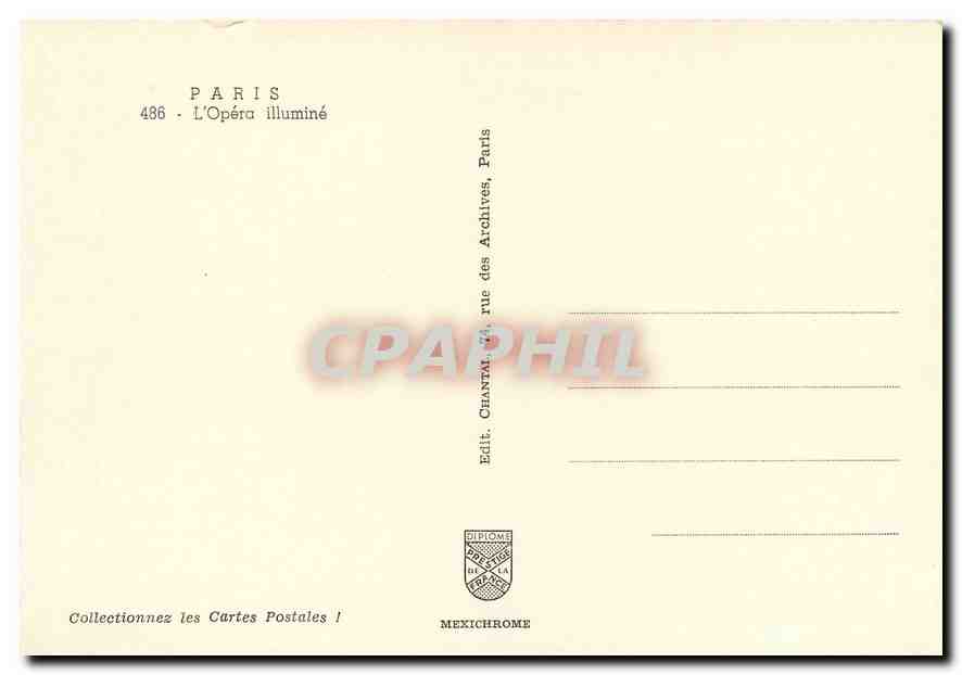 CPM Paris L'Opera Illumine  — Verso