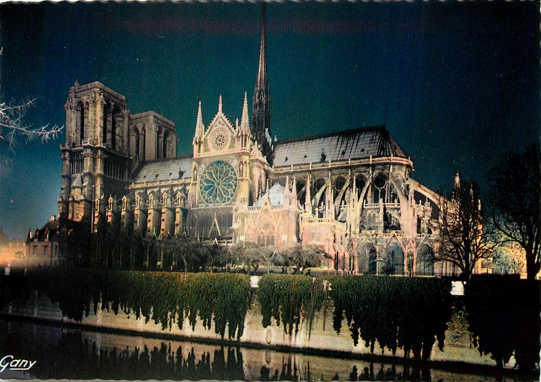 CPM Paris la nuit Notre Dame 