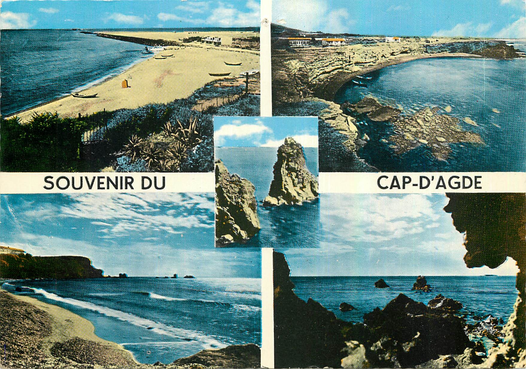 CPM Le Cap d'Agde Herault La Plage La Jetee Richelieu L'Ile du Fort Brescou Le Cap au Couchant Le Ro