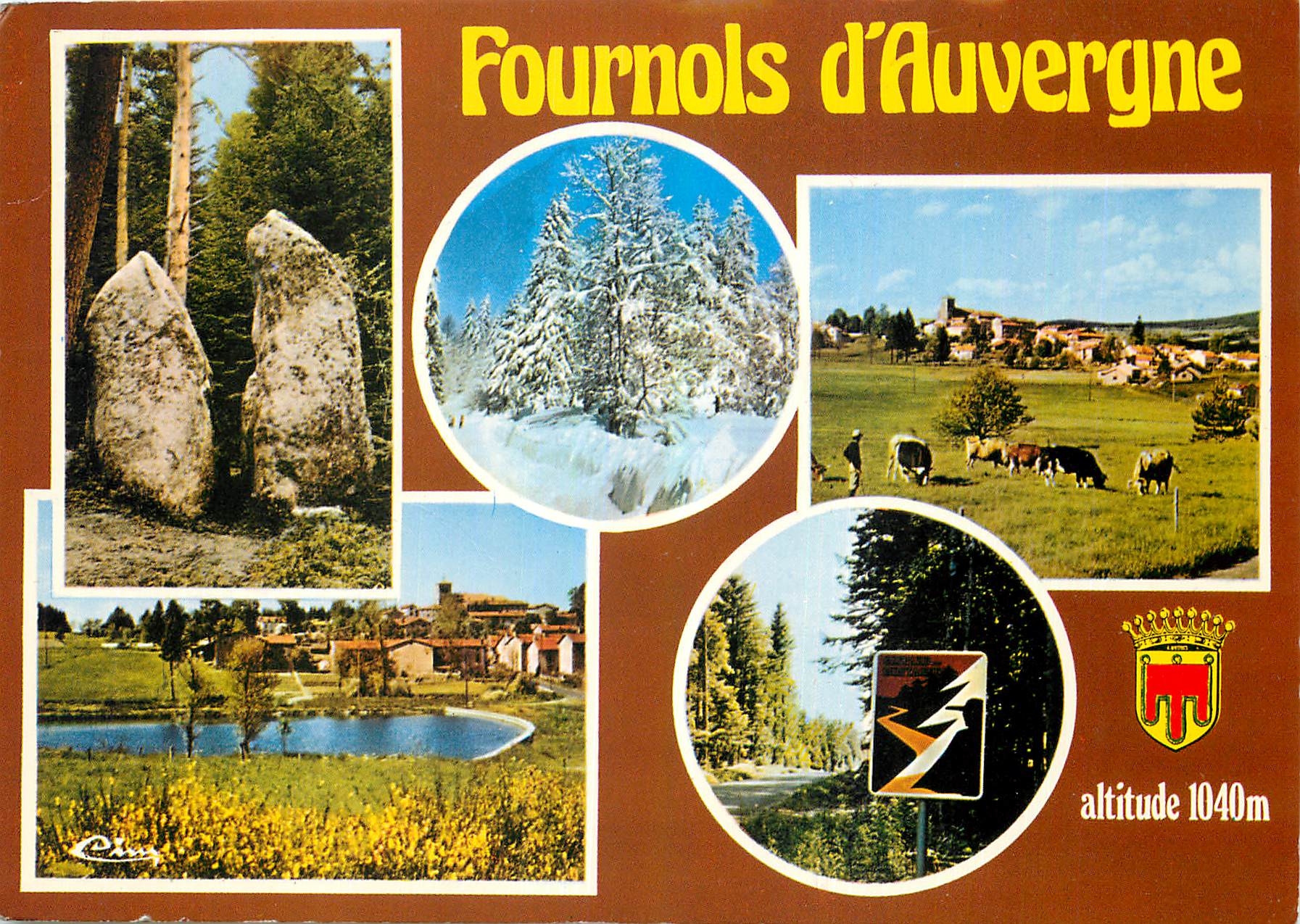 CPM Fournols d'Auvergne P de D Peche Champinons Forets Les Pierres Folles Neige et soleil Vue genera