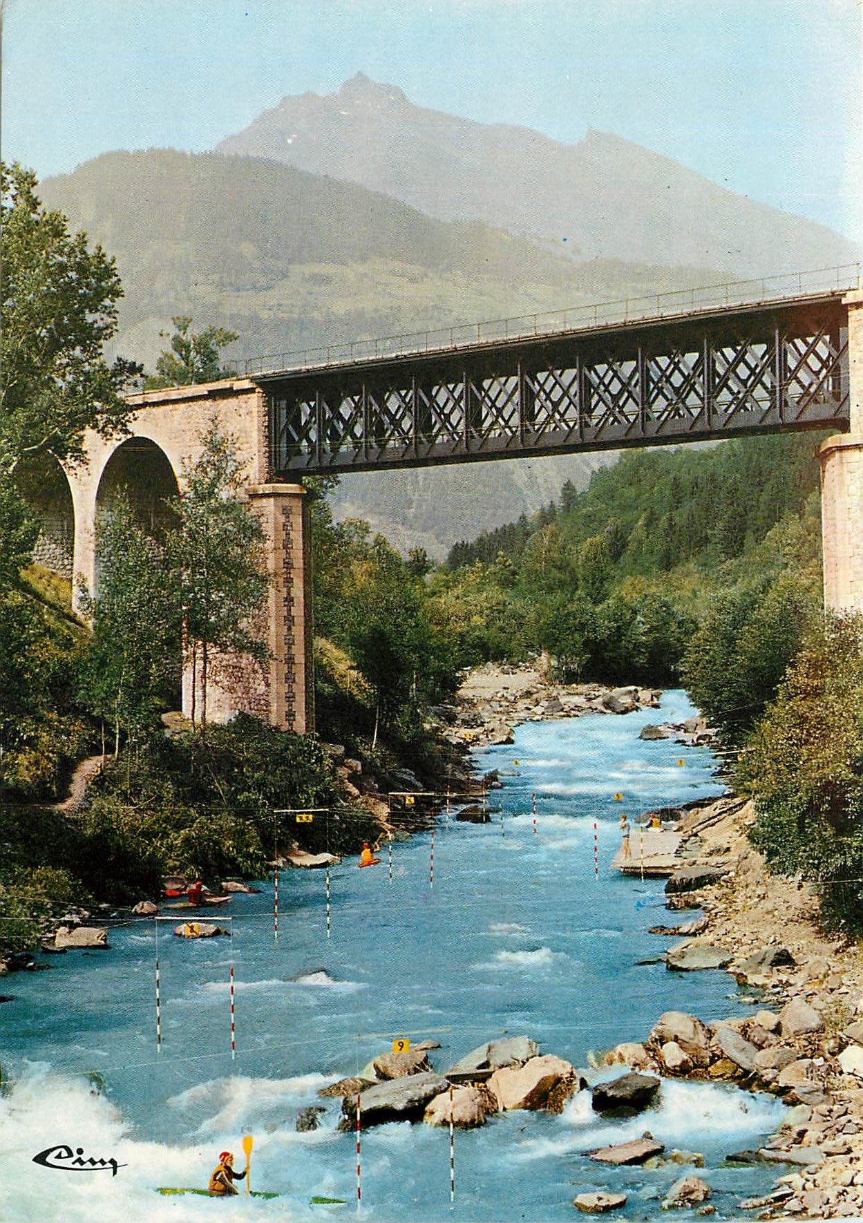 CPM Bourg St Maurice Les Arcs Un aspect du parcours des Championnats du Monde de Canoes kayaks sur l