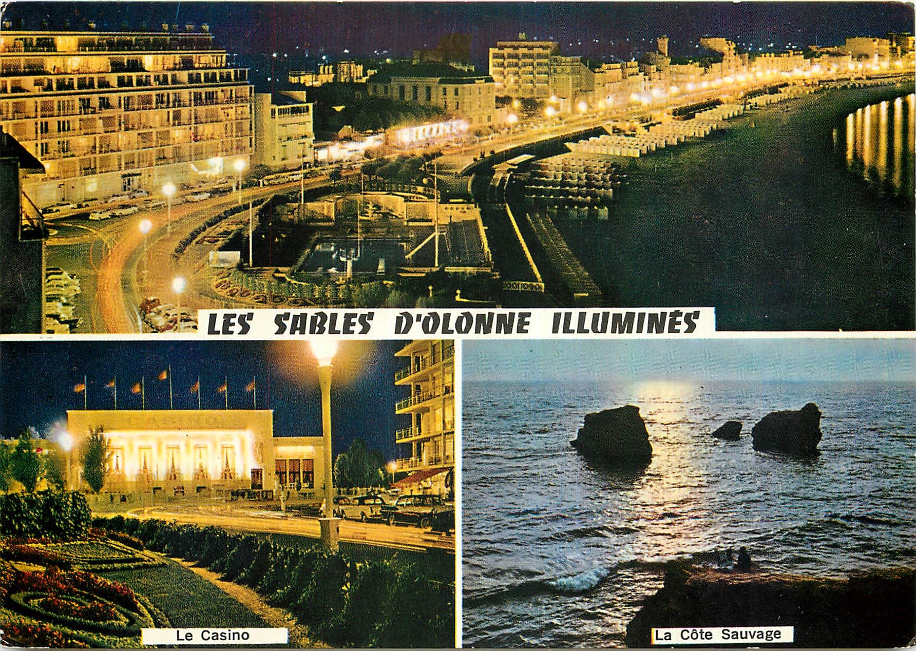 Les Sables d'Olonne illuminés — Le Casino — La Côte Sauvage — éditeur Couteurs Naturelles, n°210