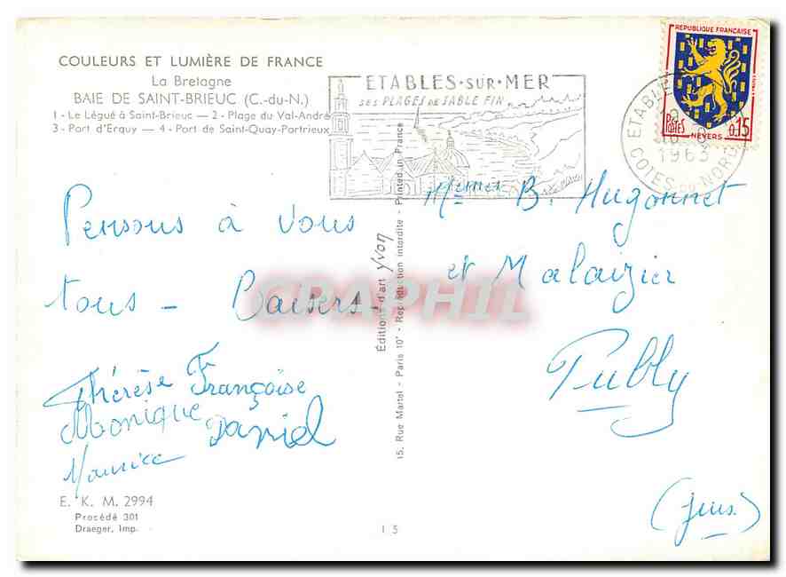Baie de Saint-Brieuc — 4 vues — Éditeur : Etablissements Juvon — Rückseite