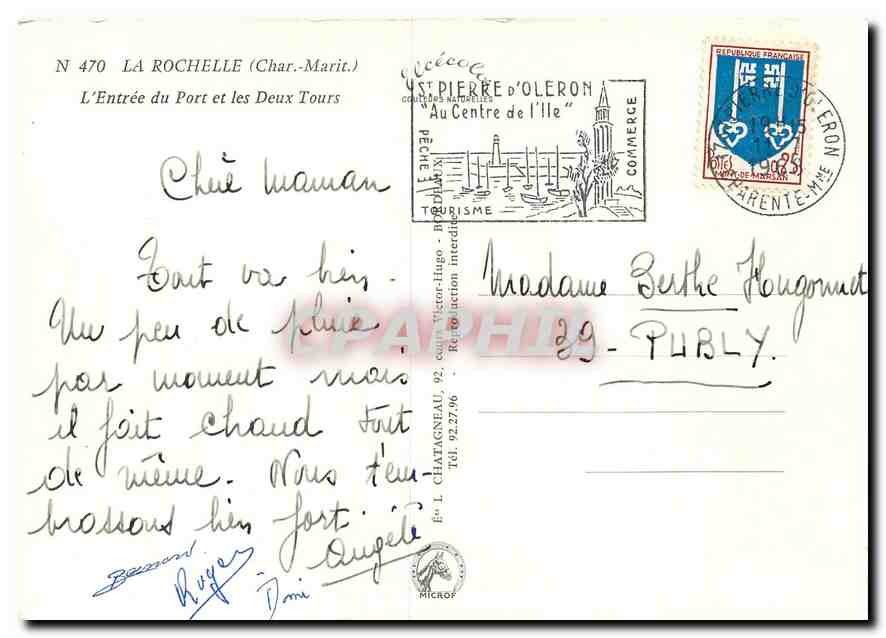 CPM La Rochelle Char Marit l'entree du Port et les Deux Tours  — Verso