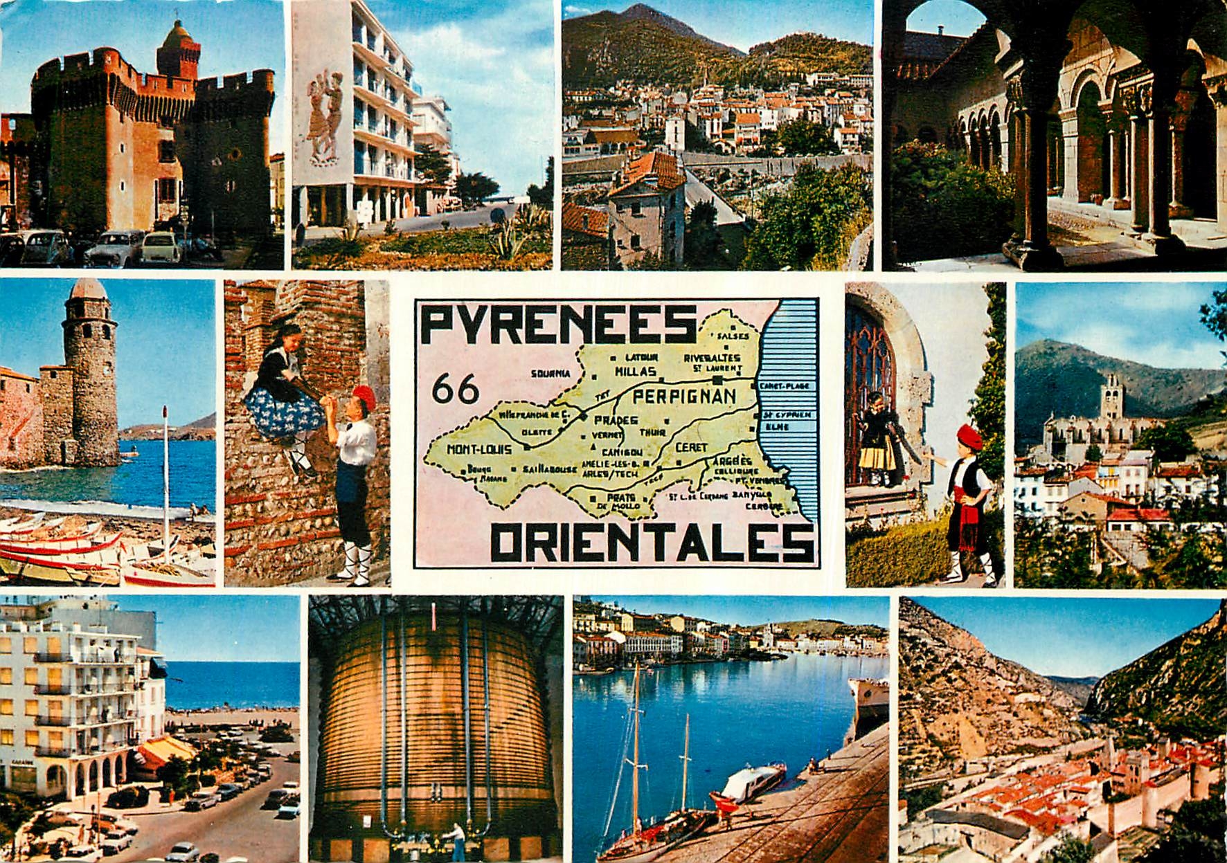 CPM Les Pyrenees Orientales Amelie les Bains Eine Collioure Prats de Mollo Canet Thuir Port Vendres 