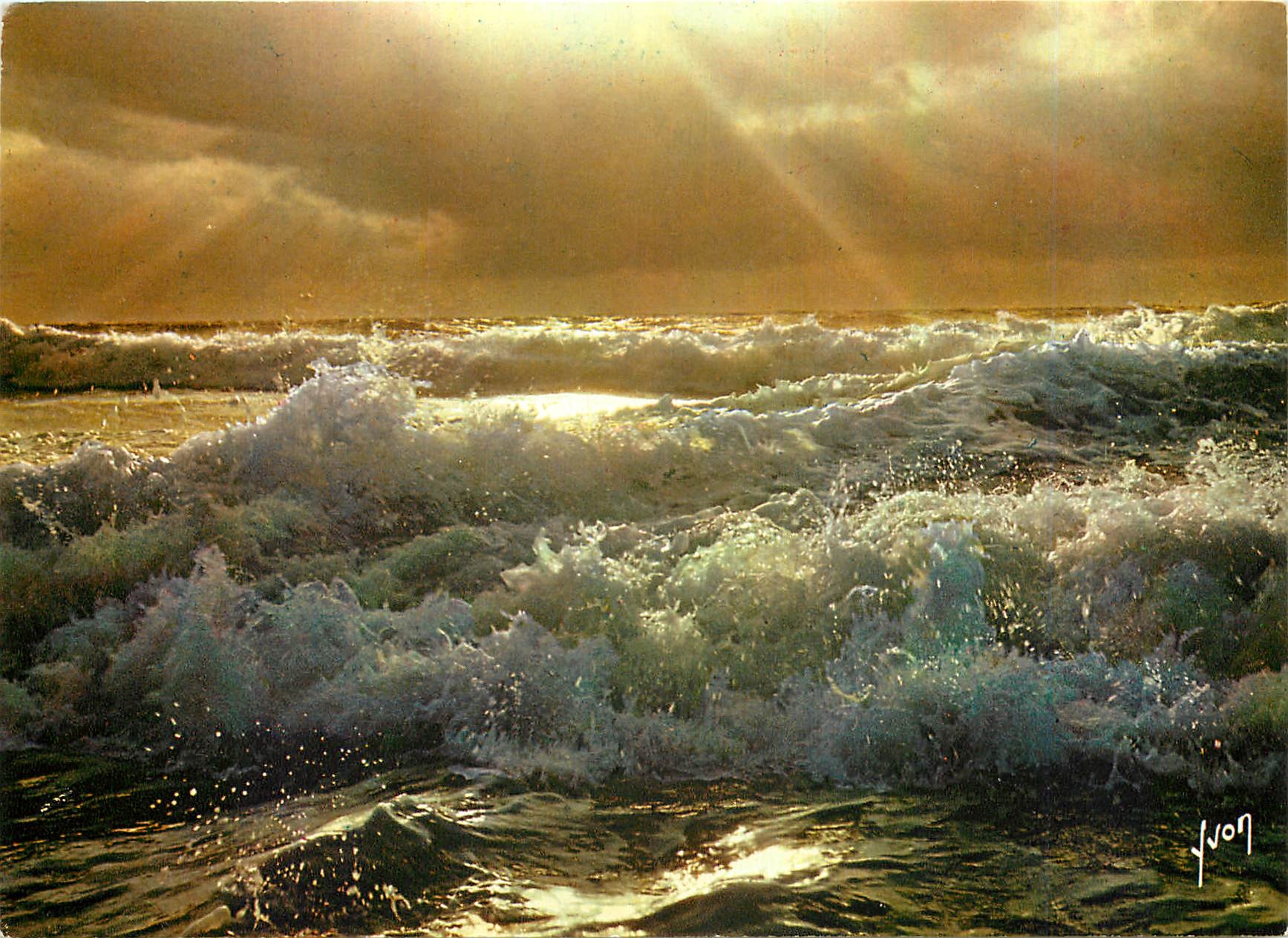 CPM Couleurs et Lumiere de France Coucher de Soleil sur l'Ocean 
