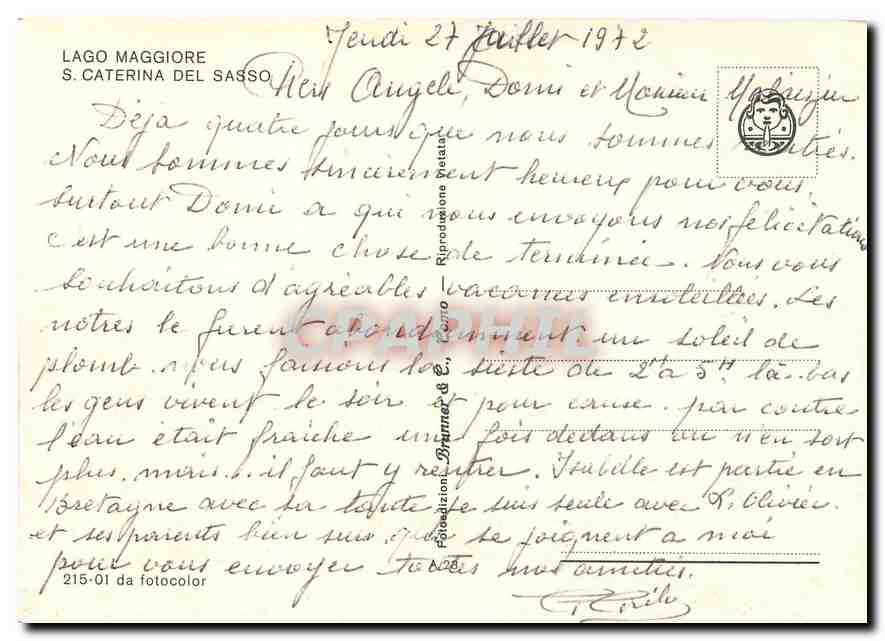 CPM Lago Maggiore S Caterina Del Sasso  — Rückseite