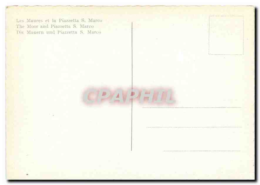 CPM Les Maures et la Piazzetta S Marco  — Rückseite