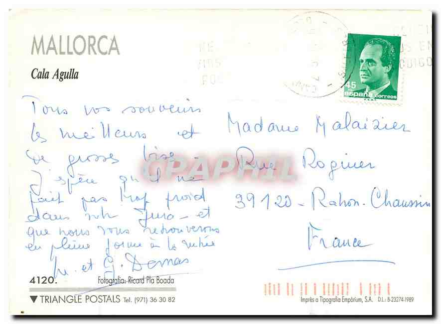 CPM Mallorca Cala Agulla  — Rückseite