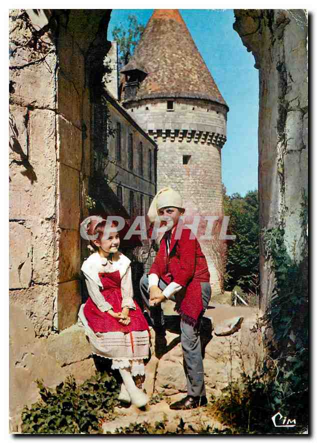 CPM Folklore du Poitou Region de la Petite Marche Groupe l'Eteurbeuil Chateau Garnier Vienne 