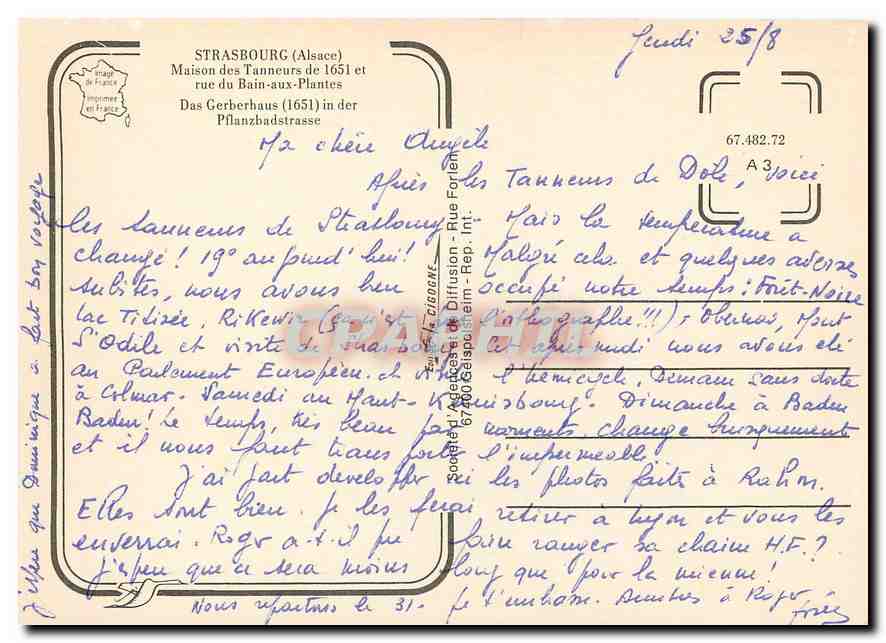 Maison des Tanneurs — Strasbourg (Alsace) — éditeur : Agence de Diffusion 67.200 — Rückseite