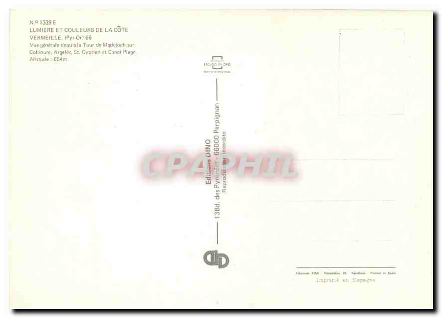 CPM Lumiere et Couleurs de la Cote Vermeille Pyr Or  — Verso