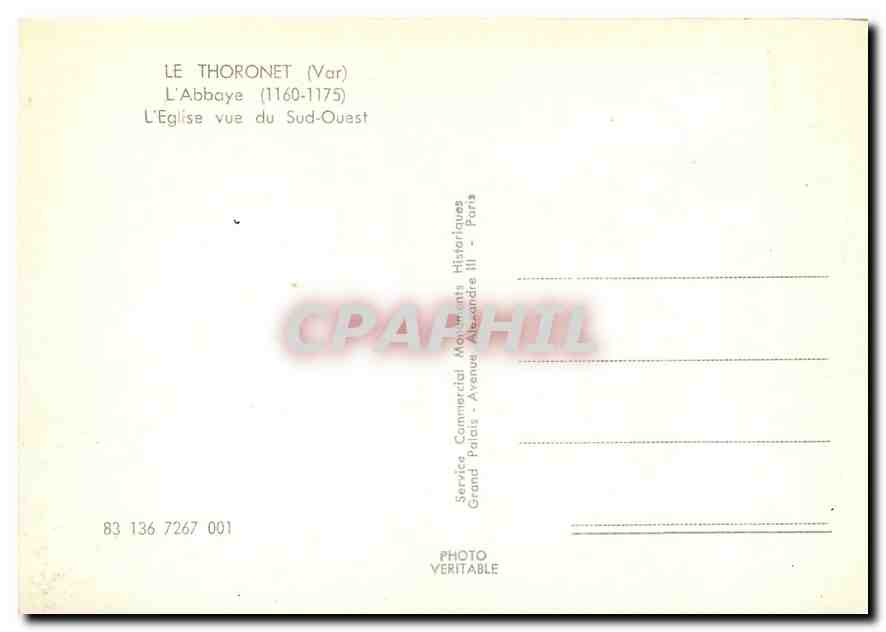 CPM Le Thoronet Var L'Abbaye L'Eglise vue du Sud Ouest  — Rückseite