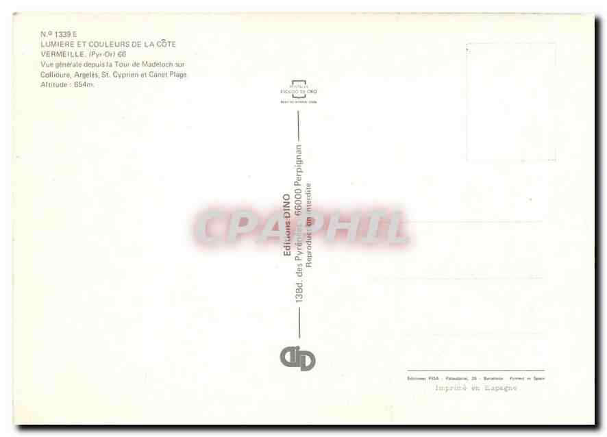 CPM Lumiere et Couleurs de la Cote Vermeille Pyr Or  — Verso