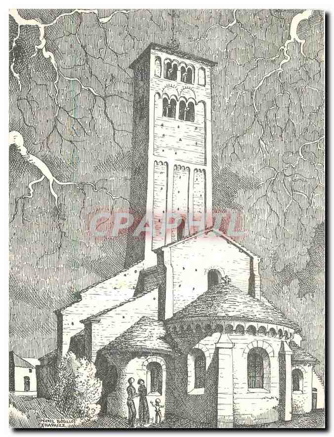 CPM Chapaize eglise contemporaine de l'An 1000 dessin de Michel Bouillot 