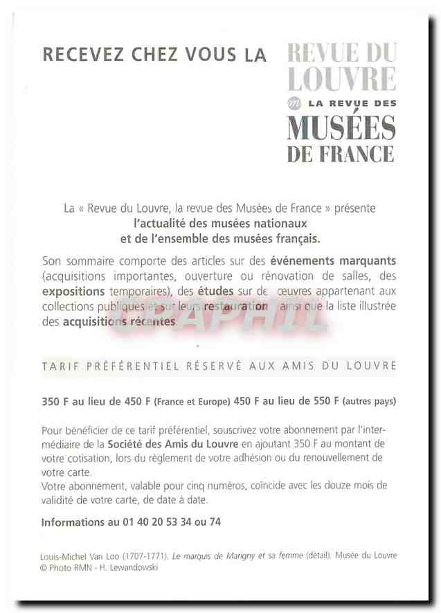 CPM Revue du Louvre le revue des Musees de France  — Rückseite