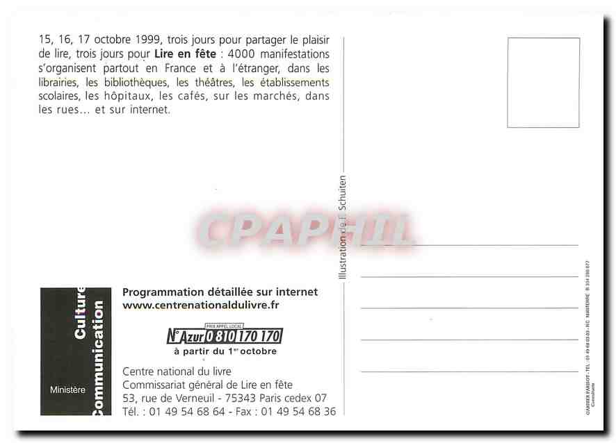 CPM Vire en Fete 15 16 17 Octobre 1999  — Verso