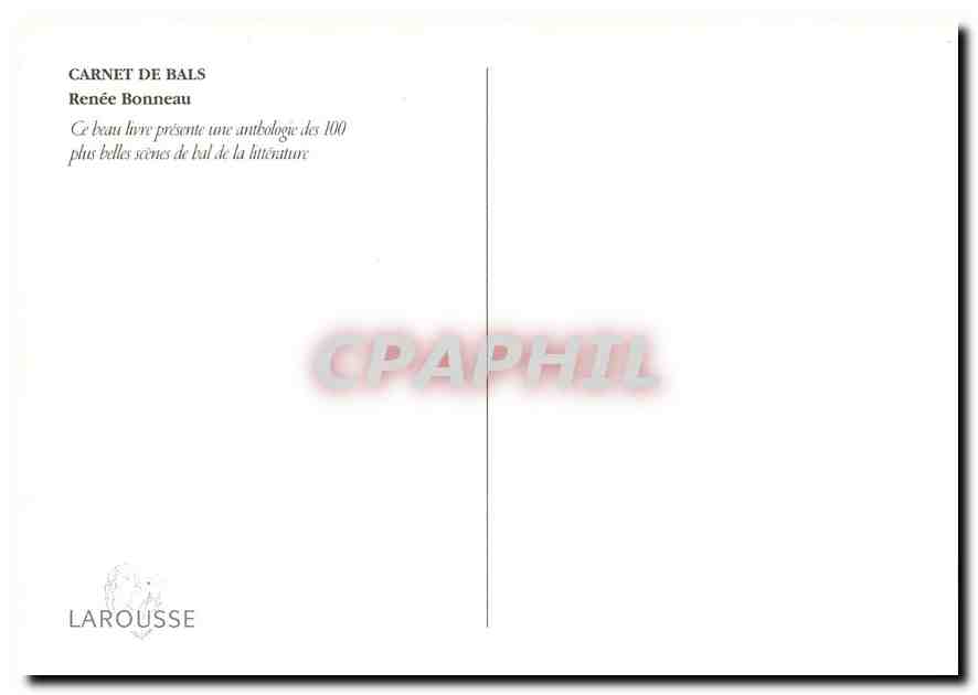 CPM Carnet de Bals les Grandes Scenes de Bal dans la Litterature Renee Bonneau  — Rückseite