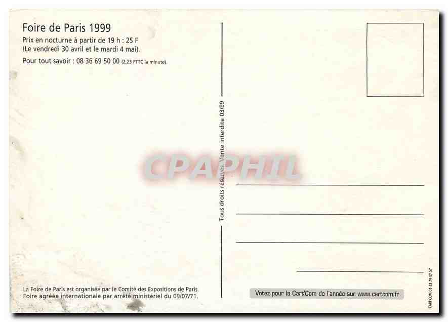 CPM Foire de Paris 28 Avril 9 Mai Porte de Versailles Qui Pourait vous empecher d'y aller  — Verso