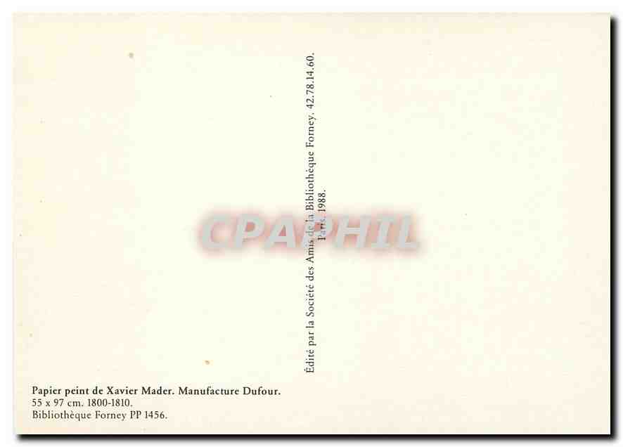 CPM Papier peint de Xavier Mader Manufacture Dufour  — Rückseite