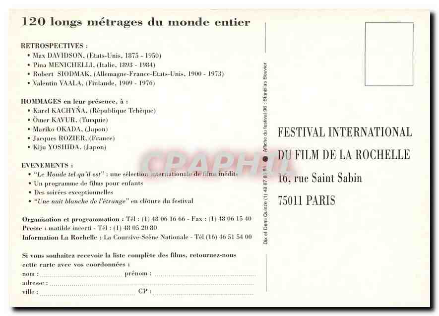 CPM 24e Festival International du Film de la Rochelle  — Verso