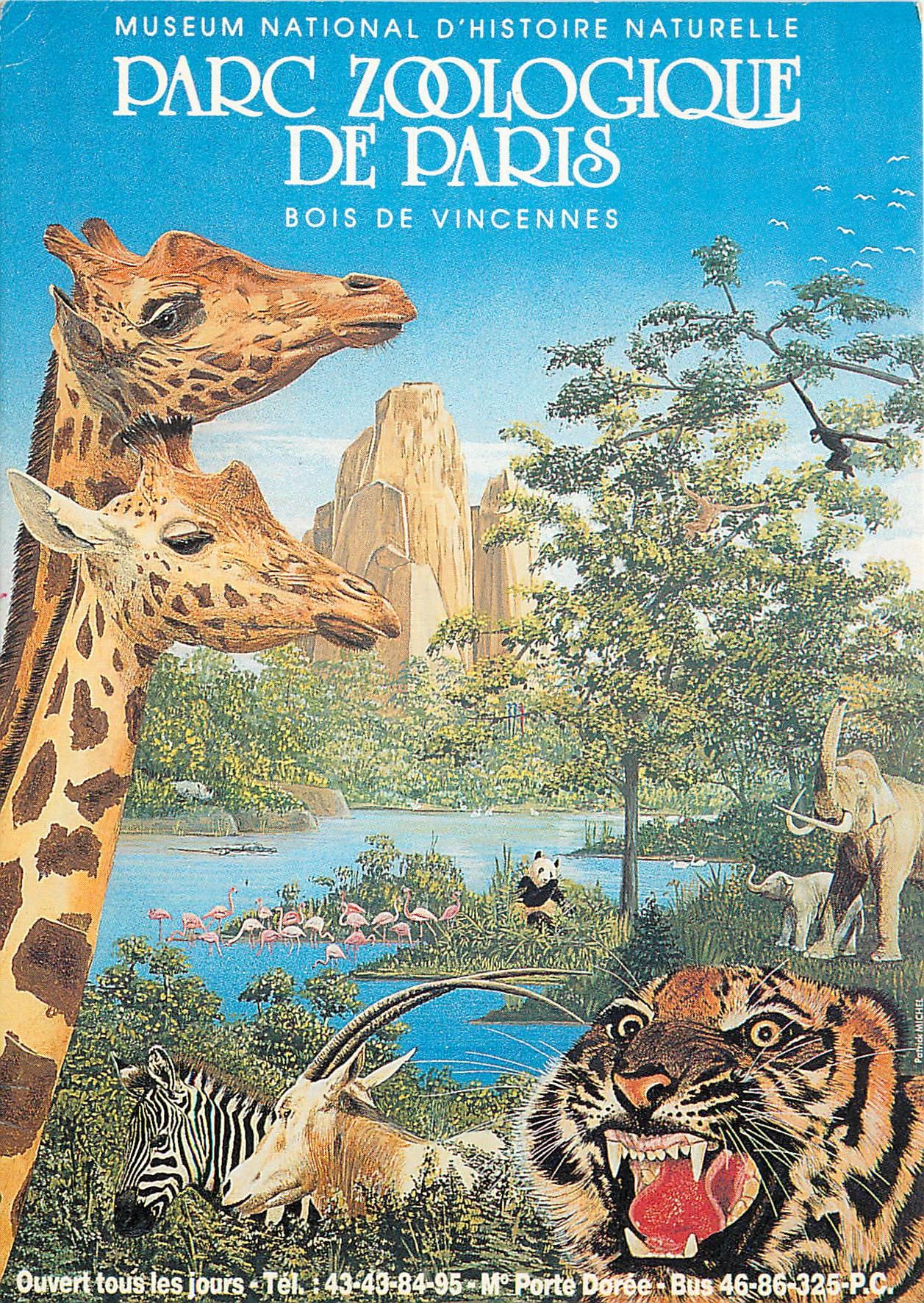 CPM Museum National d'histoire Naturelle Parc Zoologique de Paris Bois de Vincenees Girafe Tigre Ele