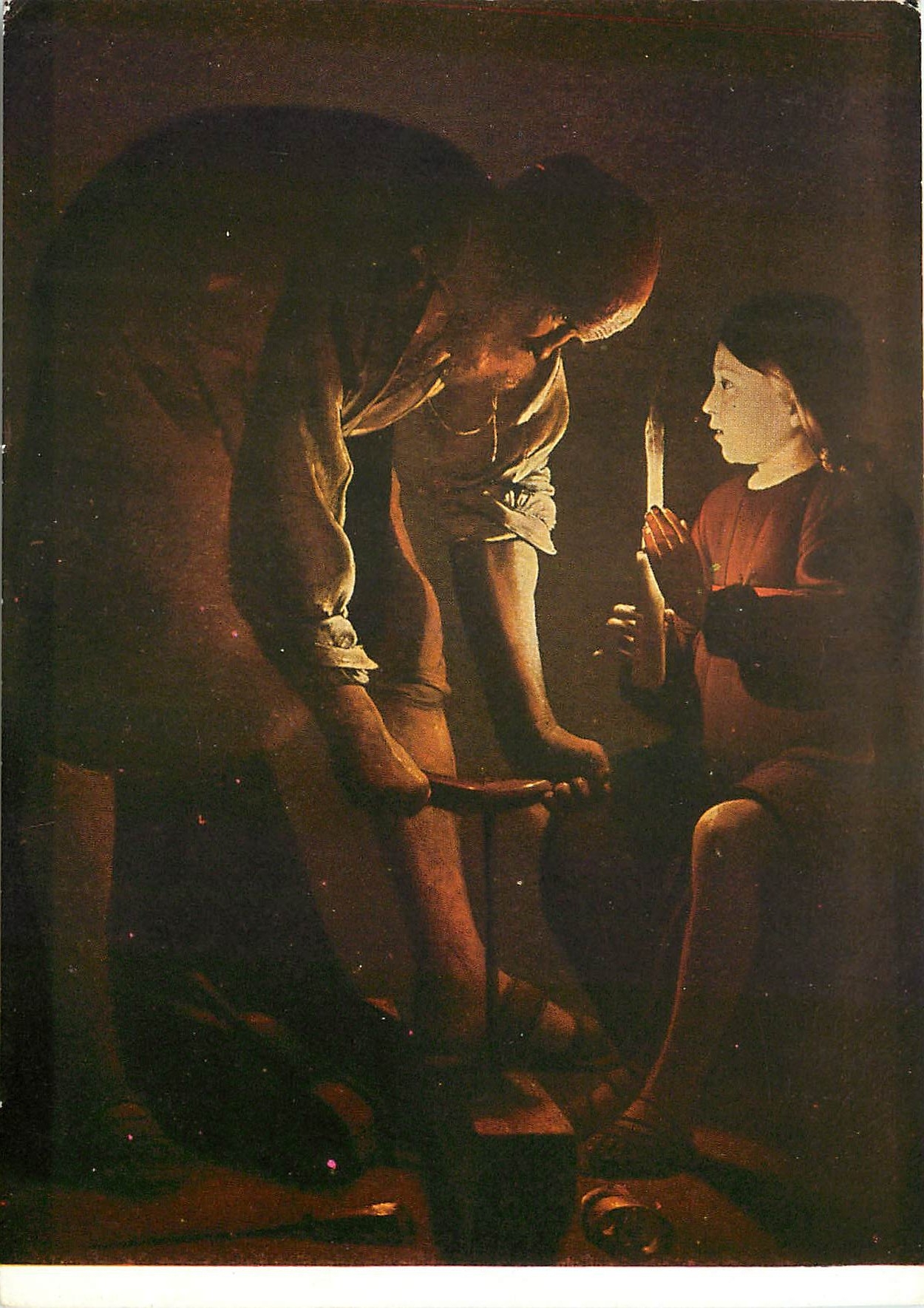 CPM Georges de la Tour Saint Joseph charpentier vers 