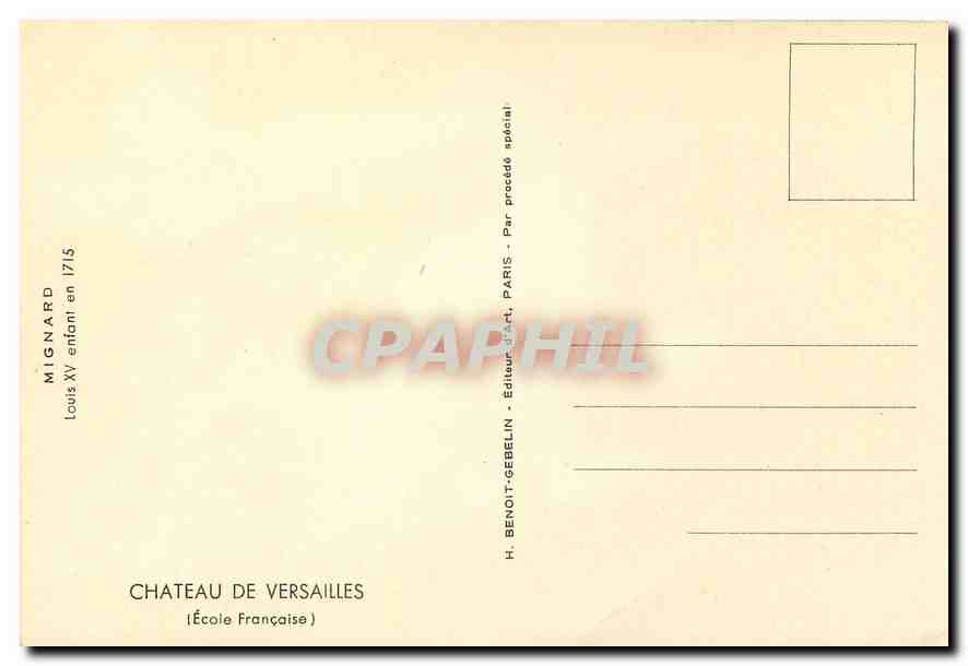 CPM Chateau de Versailles Ecole Francaise  — Verso