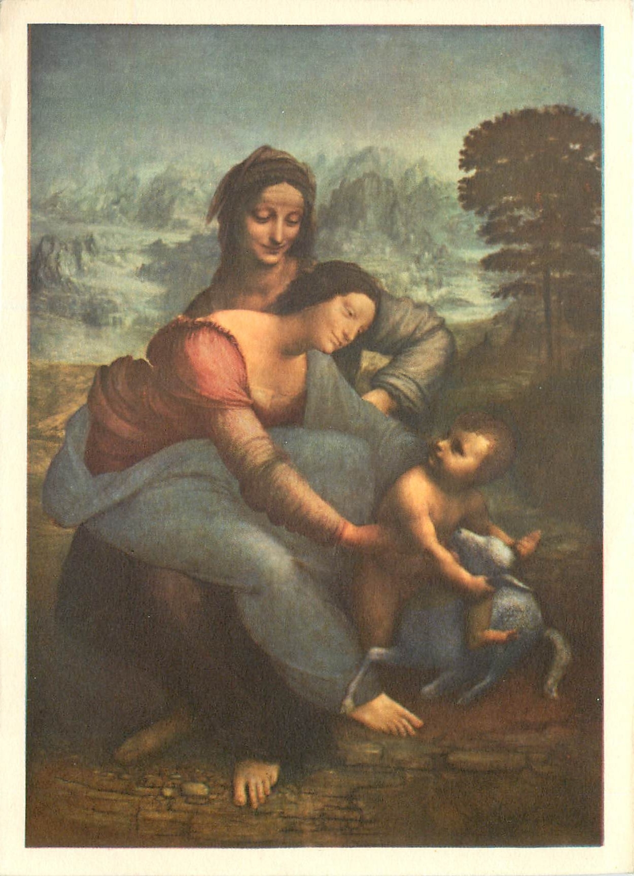 CPM Peinture Italienne Leonard de Vinci La Vierge l'Enfant et Sainte Anne Musee du Louvre 