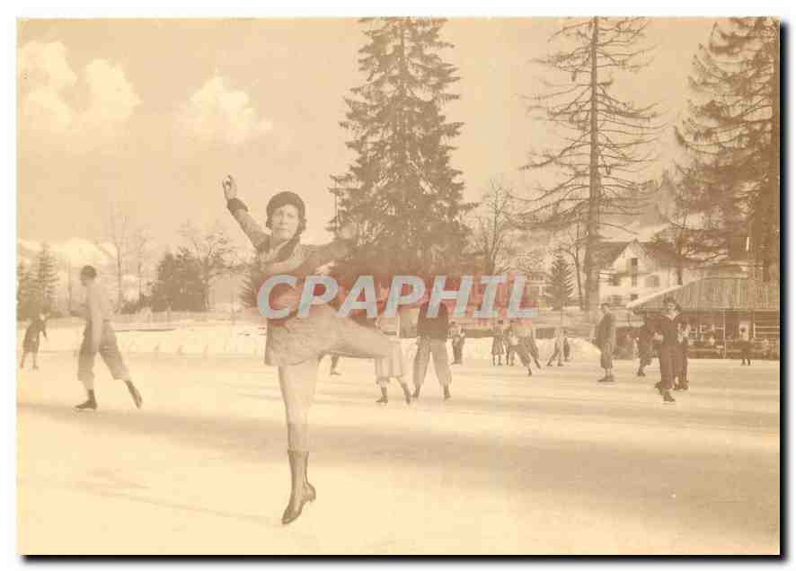 CPM Megeve autrefois Haute Savoie Patinage artistique 