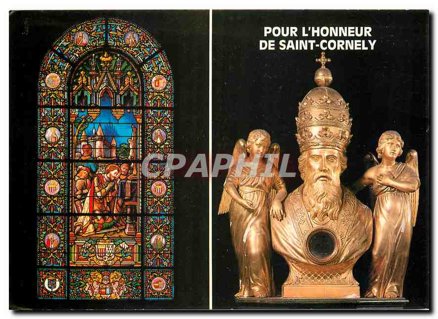 CPM Carnac Morbihan Eglise St Cornely Buste Reliquatre de St Cornely Et le Vitrail Charles de Blois 