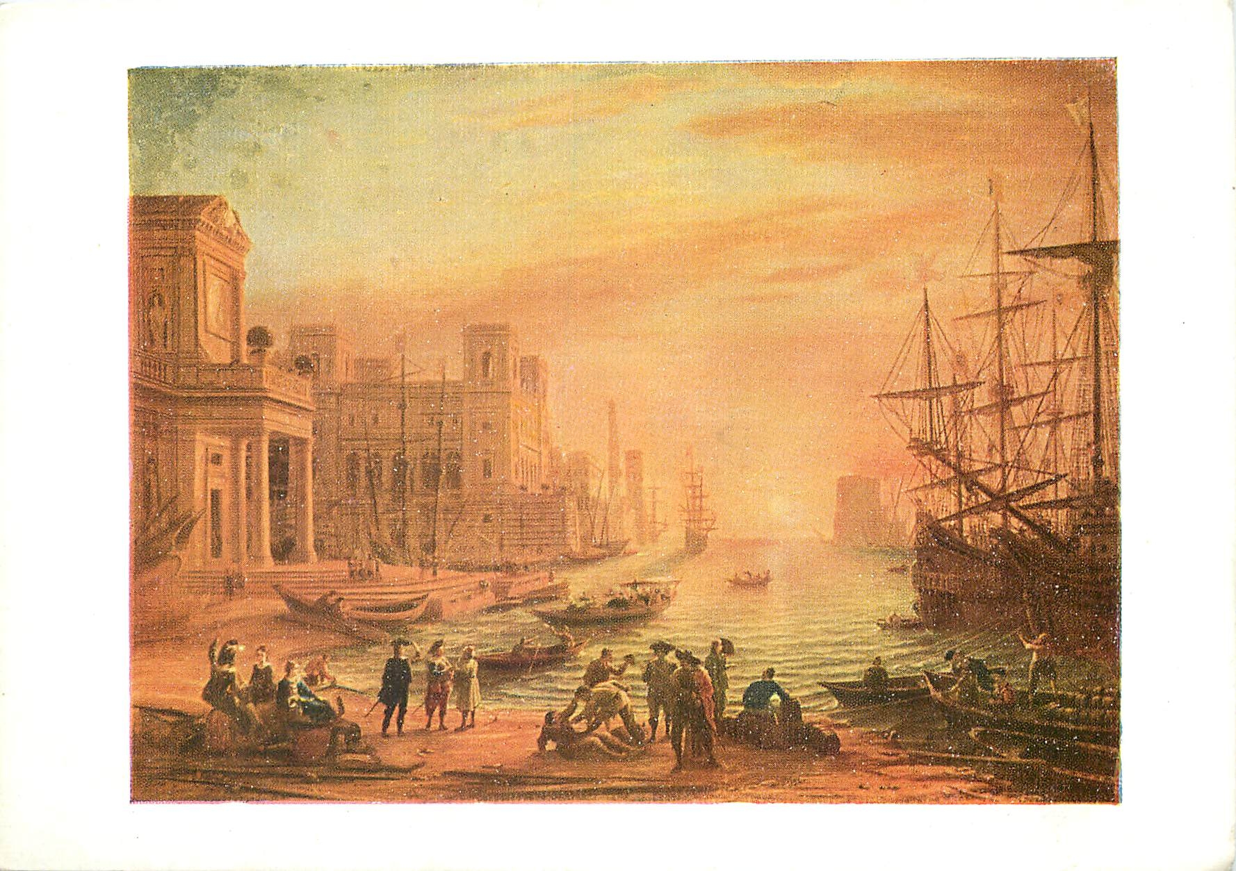CPM Claude Gelee dit Claude Lorrain Un port de mer au soleil couchant 
