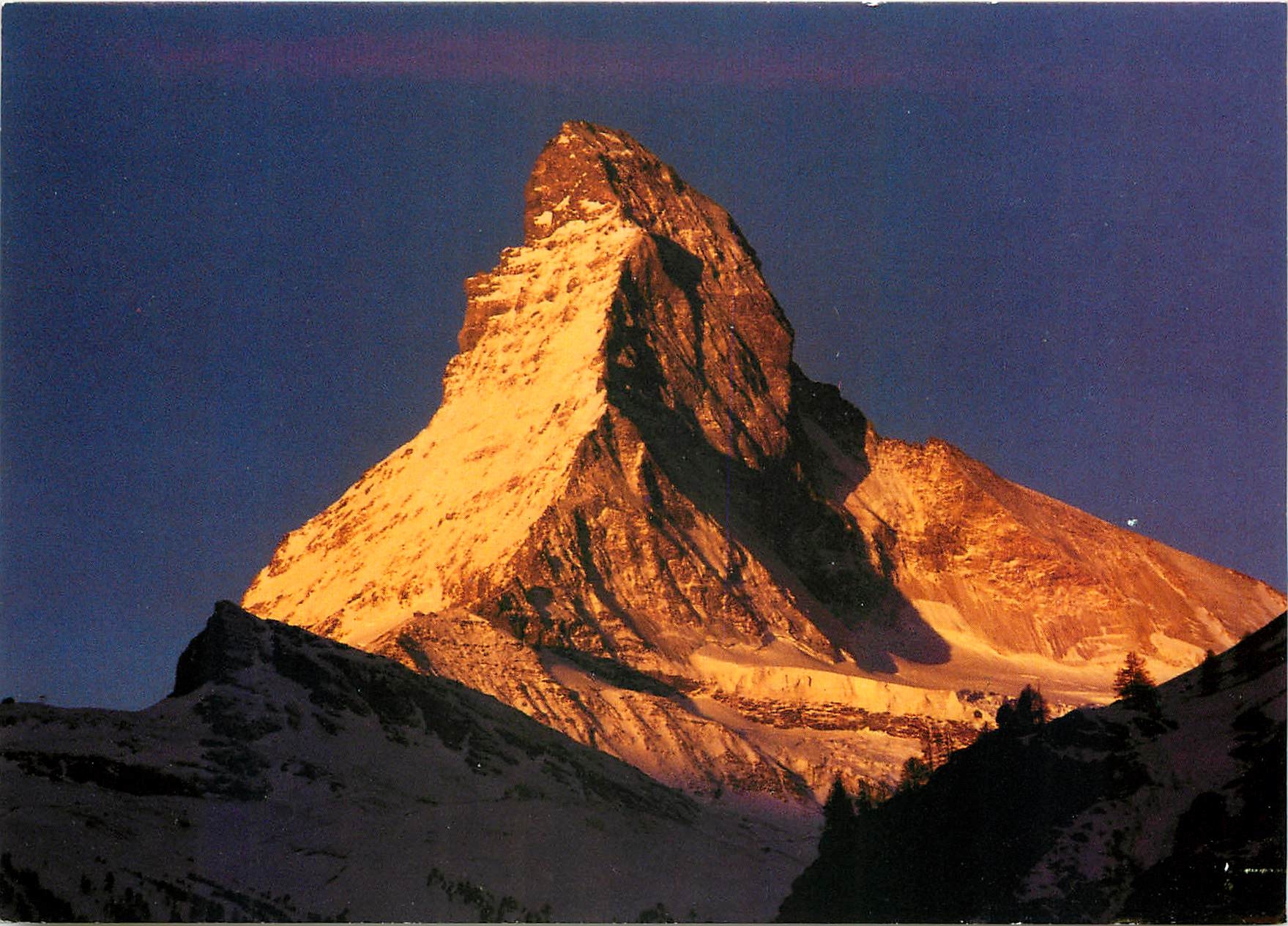 CPM Zermatt Wallis Schweiz Lever du soleil au Cervin 