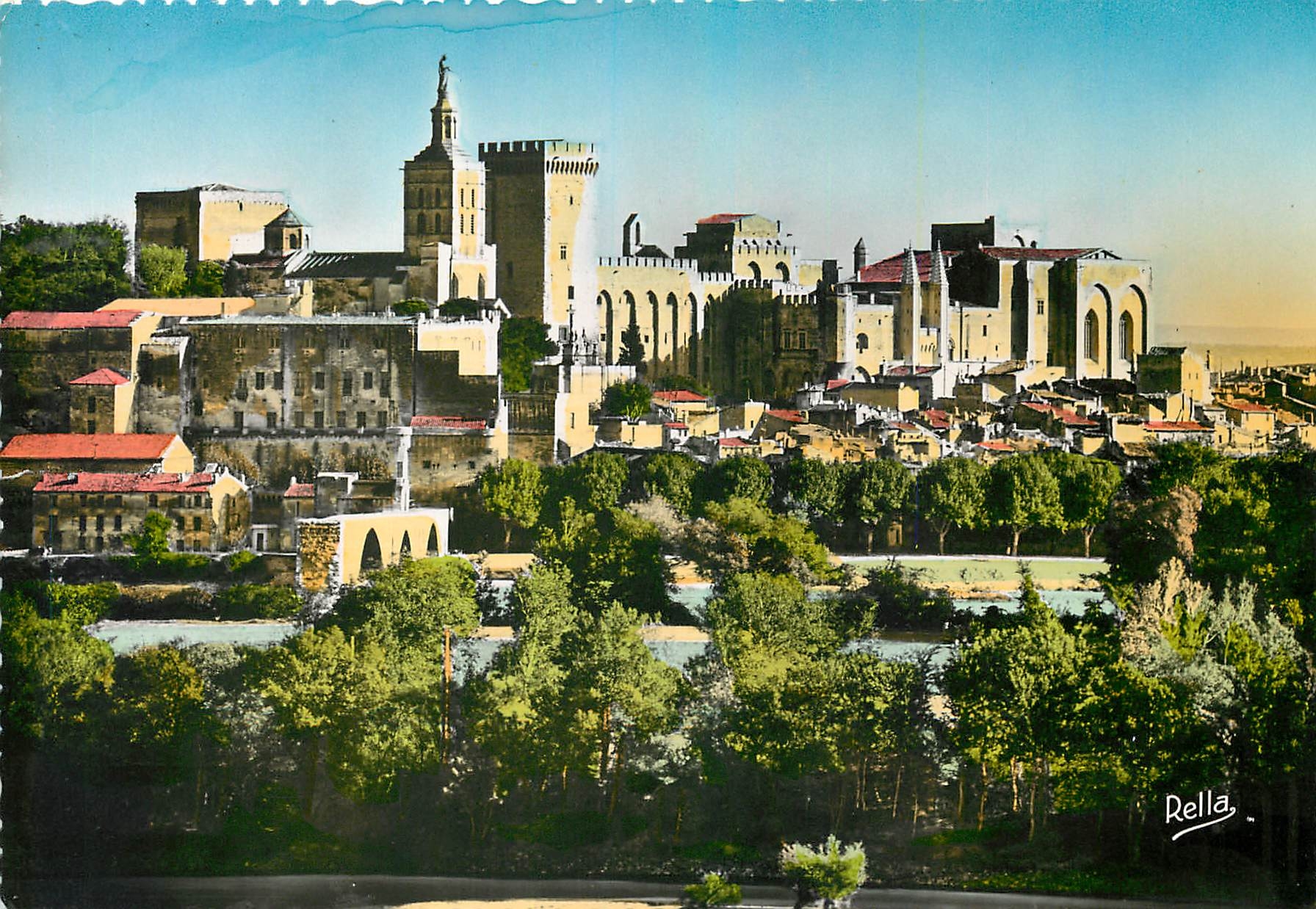 CPM Avignon Vaucluse Le Pont Saint Benezet et le Palais des Papes 