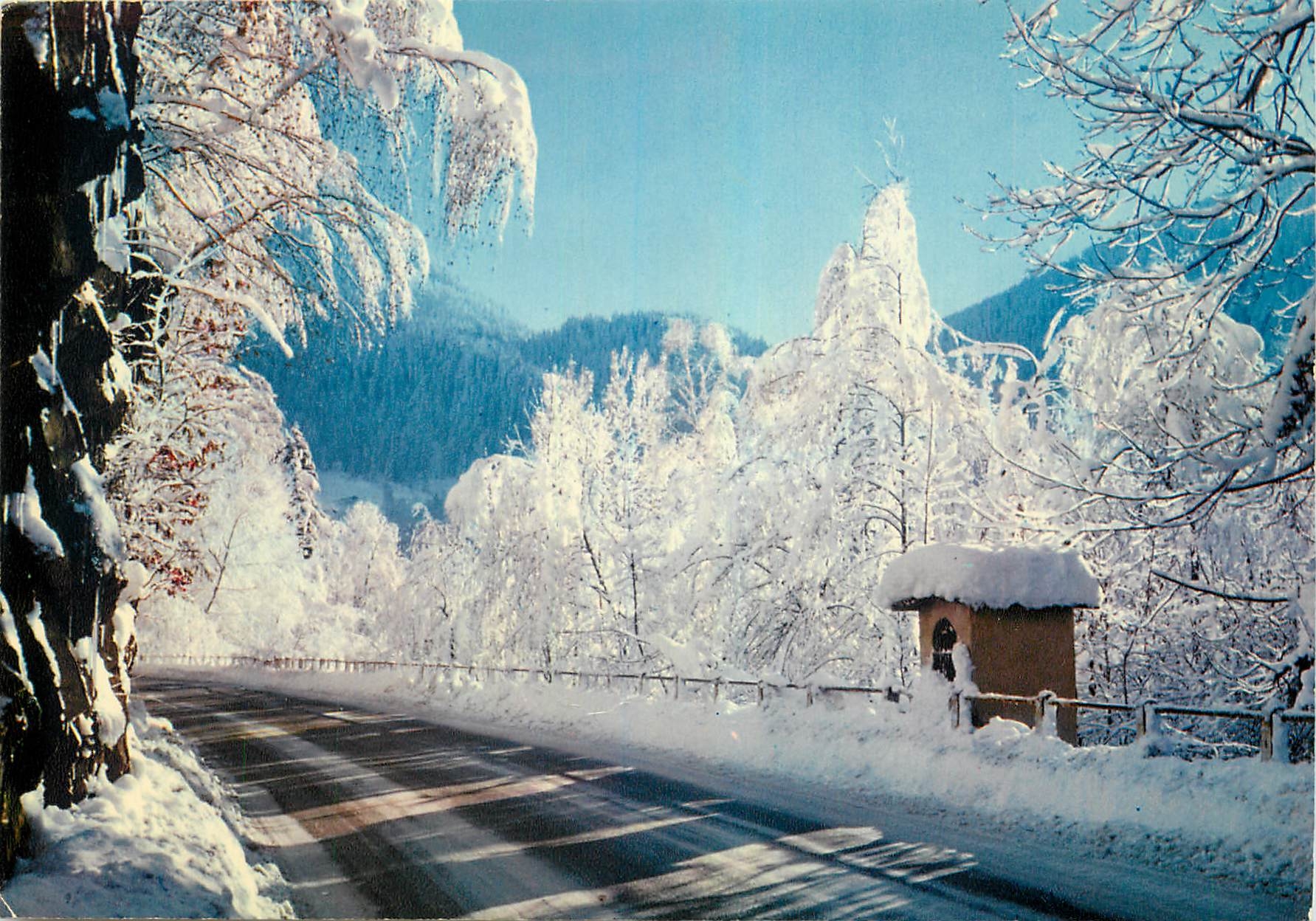 CPM Neige et Soleil La route de montagne en hiver 