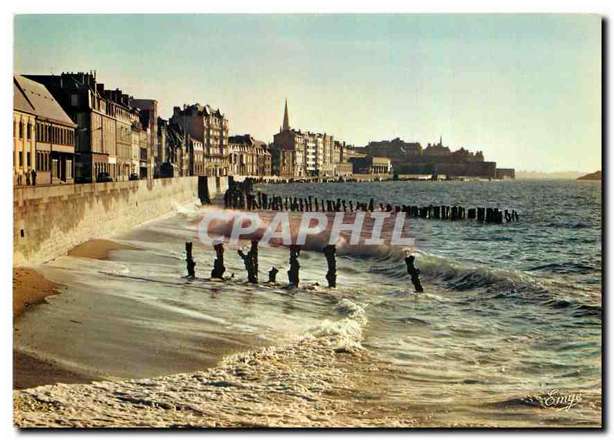 Saint-Malo — Cité Corsaire, Marée haute, Chaussée du Sillon — Éditeur Emyg, n° 77.2898